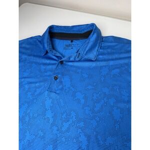 Mens Nike Golf Standard Fit Blue All Over Print Polo Shirt Size Large Stretch